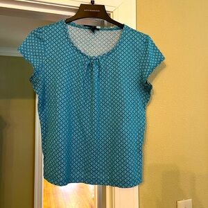 Talbots Blue Design Large Medium Blouse